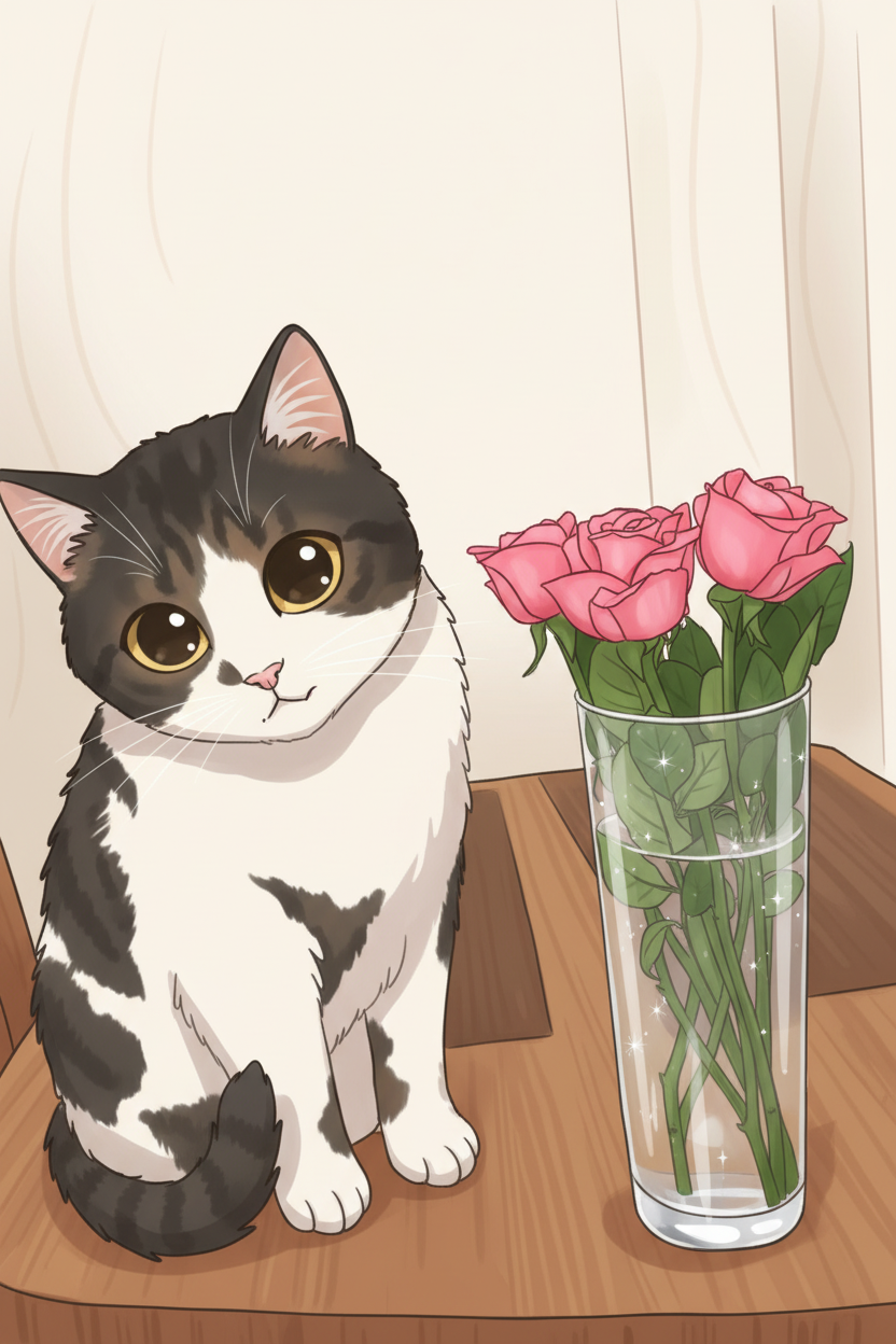 Gato en estilo dibujos animados
